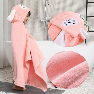 Ultra Soft Hooded Baby Towel Cartoon Kids Bath Towel with Cute Hood for Babies Toddlers Infants 70*140cm/ 28*55in