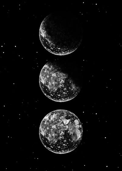 Black White Art Moon Phase Posters Aesthetic Canvas Prints Painting Wall Picture for Living Room Bar Cafe Home Decor Cuadros