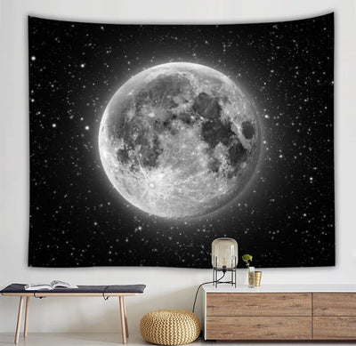 Starry sky moon night scene tapestry room art decoration background cloth home living room decoration wall hanging beach towel