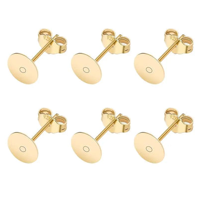 50pcs/lot 925 Silver Plated Blank Post Earring Studs Base Pin With Earring Plug Findings Ear Back DIY Jewelry Making Accessories