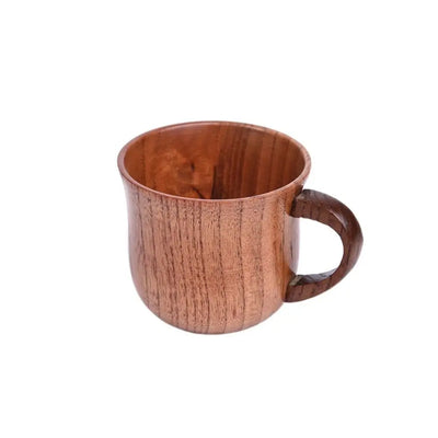 Drinkware Vintage Wooden Tea Cup Japanese Style Handmade Wood Coffee Mug with Handle Solid Wood Drinking Cup Restaurant