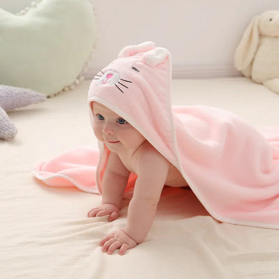 Toddler Baby Hooded Towels Newborn Kids Bathrobe Super Soft Bath Towel Blanket Warm Sleeping Swaddle Wrap for Infant Boys Girls