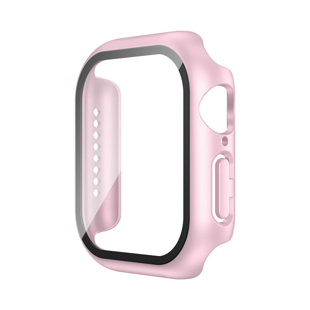 Tempered Glass+Case For Apple Watch 38mm 40mm 41mm 42mm 44mm 45mm 46mm Screen Protector Protective Cover iWatch 10 8 7 9 6 SE 5