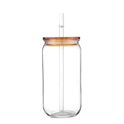 16oz Colorful Lid Transpare Plastic Cup with Lids And Straws Replacement Lids for Can Shaped  Iced Coffee Cups Cute Tumbler Cup