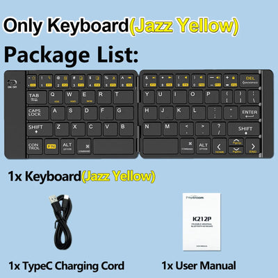 Mini Foldable Wireless Keyboard Ultra Slim Portable Bluetooth Keyboard Rechargeable Folding Keyboard for Windows Android IOS