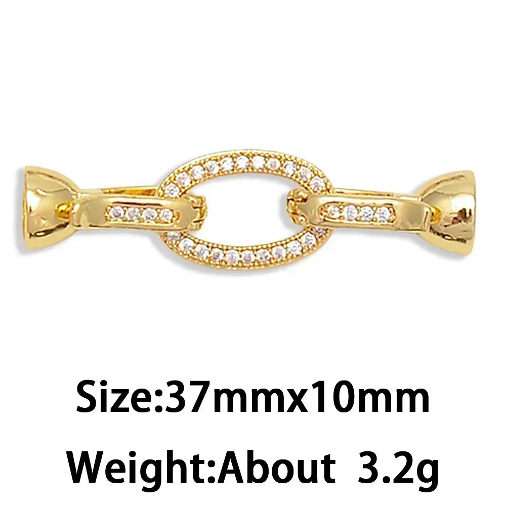 1 Pcs Paved Zircon Connector for Jewelry Making Diy Necklace Bracelet Chain Accessories Gold/Silver Color Round Heart Shape Part