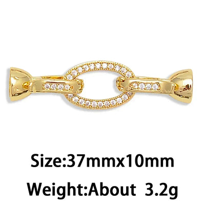 1 Pcs Paved Zircon Connector for Jewelry Making Diy Necklace Bracelet Chain Accessories Gold/Silver Color Round Heart Shape Part