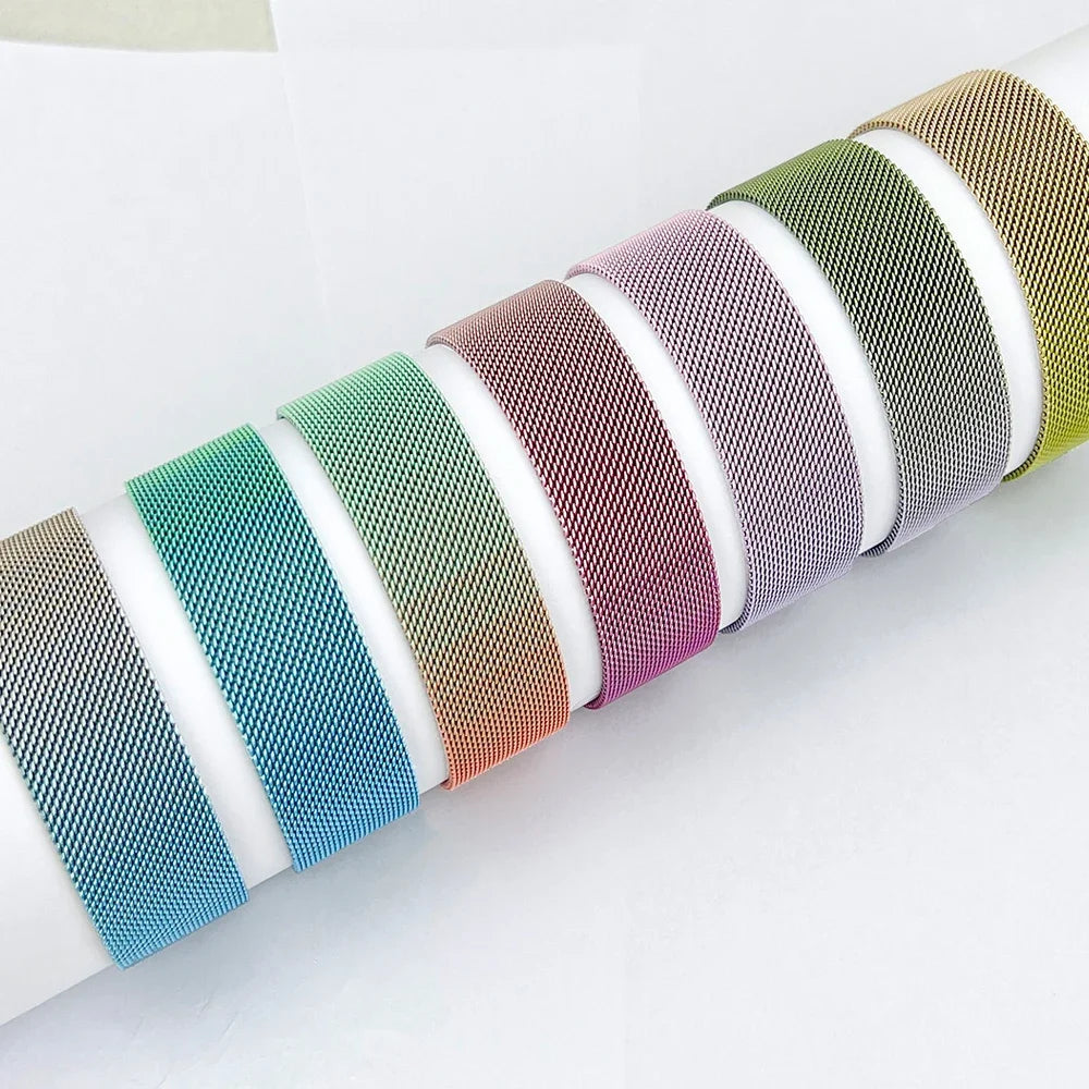 Milanese Loop for apple watch band 44mm 45mm 40mm 41mm 38-42mm pride bracelet iwatch series 9 8 7 6 SE 5 4 3 ultra 2 49mm strap