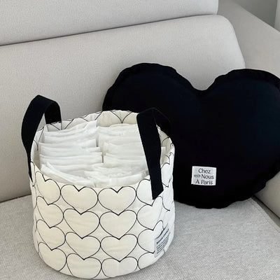 South Korea Ins Dirty Clothes Storage Basket Baby Diaper Storage Basket Home Quilted Children's Toys Clutter Sorting Basket