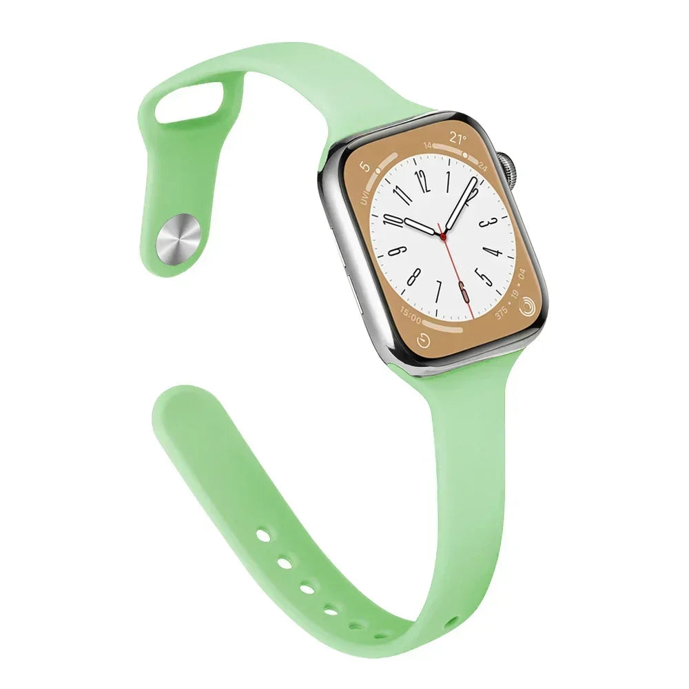 Slim Silicone Strap For Apple Watch Band 45mm 44mm 40mm 41mm 42-38mm sport bracelet iwatch series 8 7 se 3 4 5 6 9 ultra 2 49mm