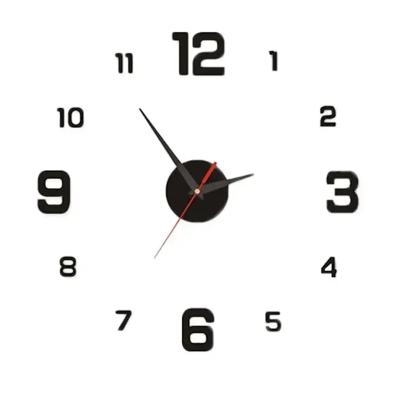 DIY Wall Clock for Home Office 40cm Frameless Modern 3D Wall Clock Mirror Stickers Hotel Room Design School Decoration Decor