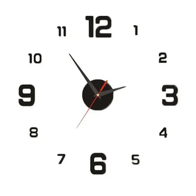 DIY Wall Clock for Home Office 40cm Frameless Modern 3D Wall Clock Mirror Stickers Hotel Room Design School Decoration Decor