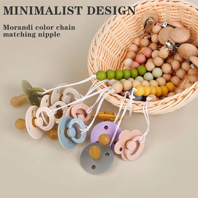 New Design Baby Silicone Pacifier Holder Pacifier Chain Clip Baby Nursing Cavity Toy Silicone Pacifier Baby Accessories