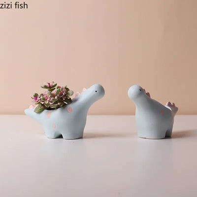 Cartoon Animal Ceramic Flower Pot Succulent Flowerpot Desktop Small Plant Pot Garden Pots Garden Supplies Potting Decoration