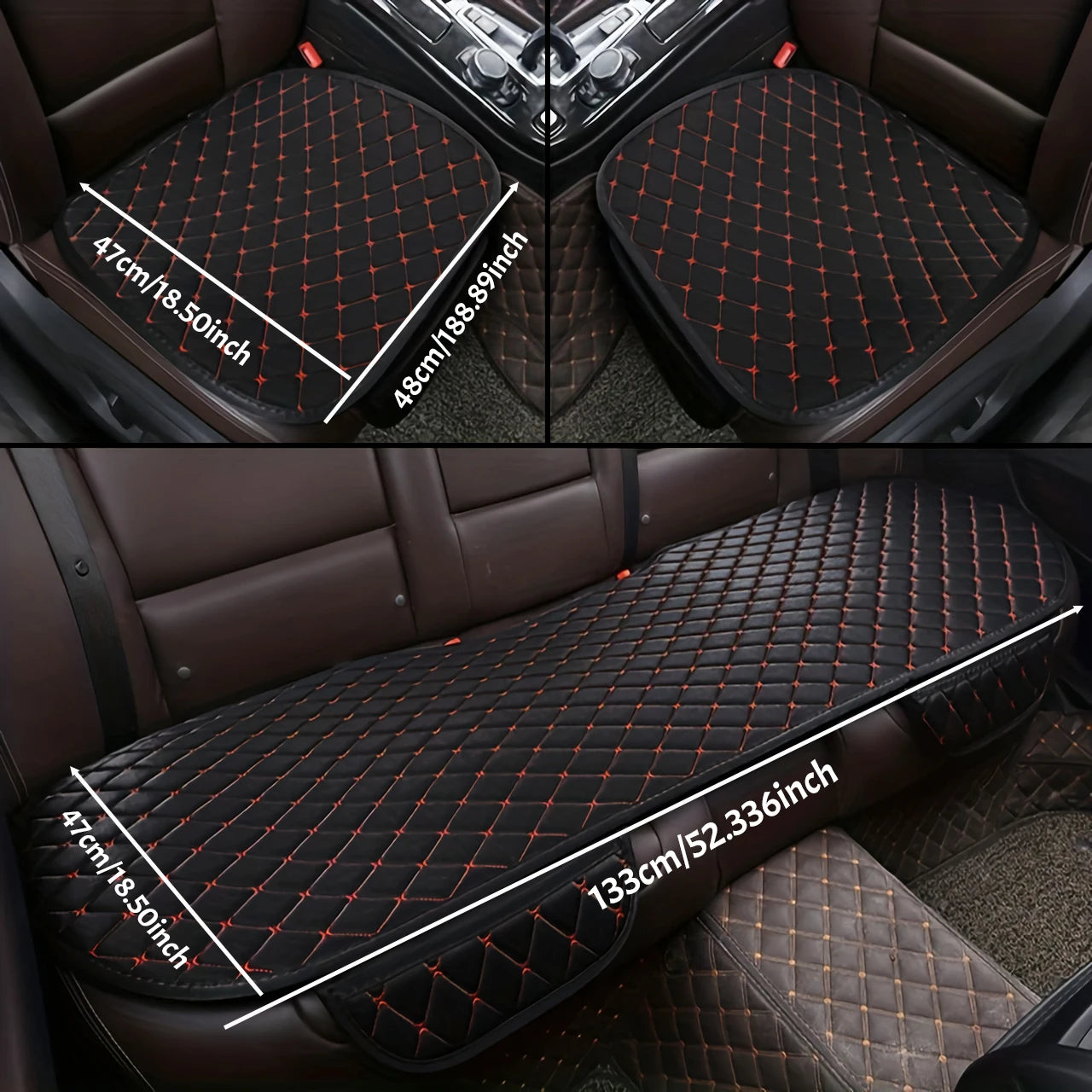3PCS UNIVERSAL CAR SEAT CUSHION – BREATHABLE COMFORT SEAT PROTECTOR PAD & INTERIOR ACCESSORIES