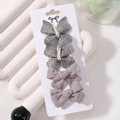 4Pcs/set Butterfly Hair Clip Set for Girls Double Layered Bow Cute Bangs Hair Pin Cotton Safe Kids Baby Hair Accessories Set