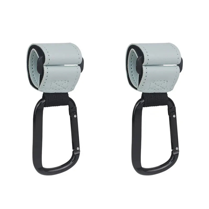 2pcs PU Leather Baby Bag Stroller Hook Rotatable Cart Organizer Pram Hook Pram Rotate 360 Degree Stroller Accessories