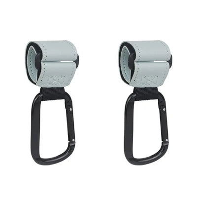 2pcs PU Leather Baby Bag Stroller Hook Rotatable Cart Organizer Pram Hook Pram Rotate 360 Degree Stroller Accessories