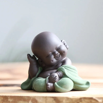 Little Monk Figurine Mini Monk Statue Cute Buddha Monk Statue Adorable Baby Little Monk Decoration Creative Little Monk Ornament