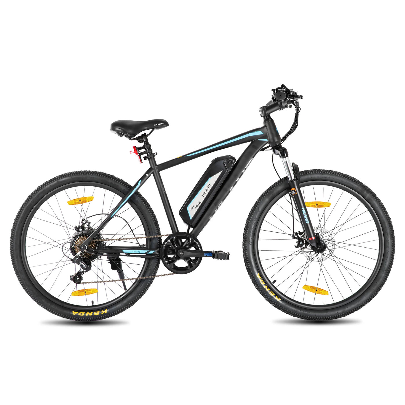 HILAND 500W 26” ELECTRIC MOUNTAIN BIKE – 36V REMOVABLE BATTERY, 20MPH, 7-SPEED SHIMANO, FRONT SUSPENSION, DISC BRAKES