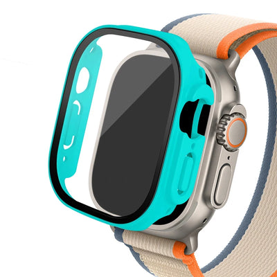 Glass+case For Apple Watch Ultra 2 case 49mm smartwatch PC Bumper+Screen Protector Tempered Cover iwatch series band Accessories