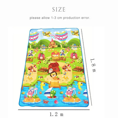 DOUBLE-SIDED BABY PLAY MAT – EDUCATIONAL FOAM CRAWLING CARPET FOR KIDS, INFANT ACTIVITY GYM FLOOR RUG TOY