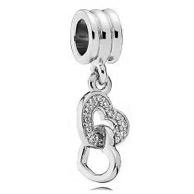2024 New 925 Silver Plated Diamond Heart Bell Loose Charm Beads For Pandora DIY Bracelet Necklace Jewelry Accessories Gifts
