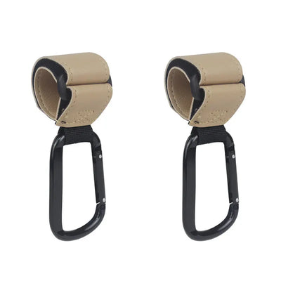 2pcs PU Leather Baby Bag Stroller Hook Rotatable Cart Organizer Pram Hook Pram Rotate 360 Degree Stroller Accessories