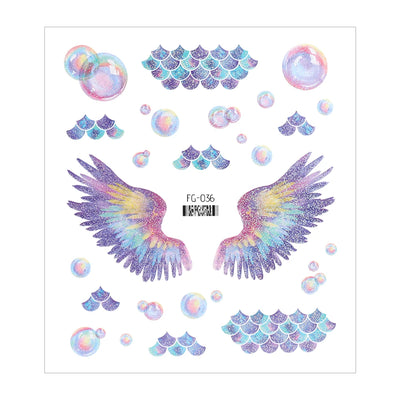 3D Fairy Butterfly Wings Shiny Tattoo Sticker Waterproof Eyes Face Body Art Fake Tattoos For Women Makeup Dance Music Festival