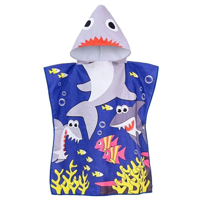 Children 0-5Year Cute Bath Towel Cartoon Animals Hooded Baby Beach Towel Soft Microfiber For Kids Toddlers Pool Poncho