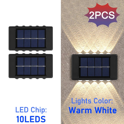 10LED Solar Wall Lights Outdoor Waterproof Security LED Lighting For Garden Yard Fence Decor Lamps