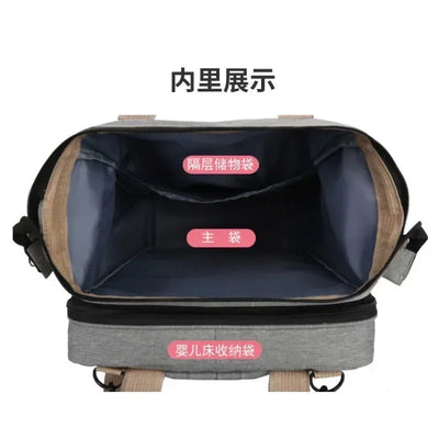 Lightweight Mother and Baby Bag Multifunctional Large Capacity Mom Bed Bag New Portable Folding Mommy Bag Crib Stroller Backpack