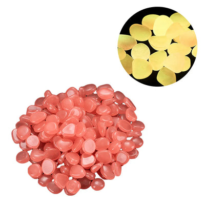 100PCS Solar Luminous Stone Fish Tank Pebble Multifunction Glow In The Dark Pebble Glowing Stone Rock Reusable Garden Decoration