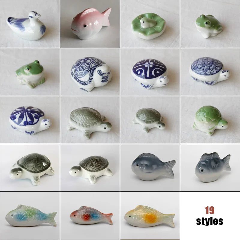 Garden Floating Ceramics Goldfish Creative Ceramic Underglaze Color Hand-painted Turtle Ornament Fish Tank Floating Decor Crafts