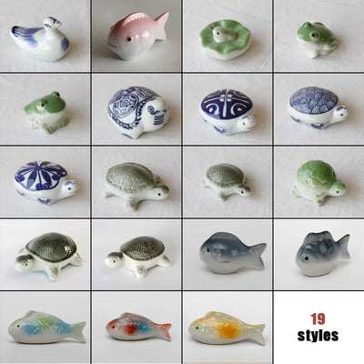 Garden Floating Ceramics Goldfish Creative Ceramic Underglaze Color Hand-painted Turtle Ornament Fish Tank Floating Decor Crafts