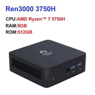 GenMachine New Mini PC AMD 3750H CPU Windows 11 Ryzen DDR4 USB WIFI 5 1000M AMD NUC Gaming Diy Gaming Computer Ordenador