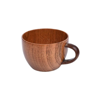 Drinkware Vintage Wooden Tea Cup Japanese Style Handmade Wood Coffee Mug with Handle Solid Wood Drinking Cup Restaurant