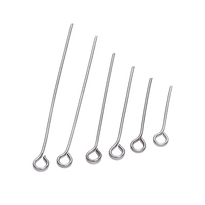 100Pcs/Lot Stainless Steel Headpin Diy Jewelry Accessories Earrings Beading Eye Pins Flat Head Pins For Jewelry Making Supplies