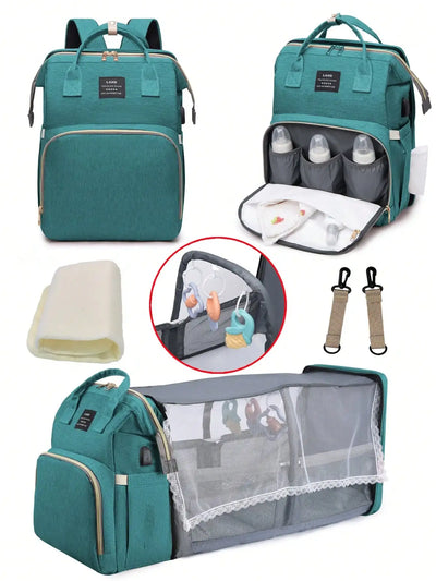 1pc Baby Diaper Bag Backpack with Changing Station, Multifunction Portable Waterproof Large CapacityTravel Baby Bags for Mom