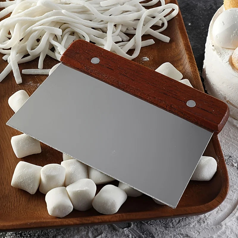 1pc stainless steel scraper, vegetable chopper, dough cutter - a multifunctional kitchen tool for baking
