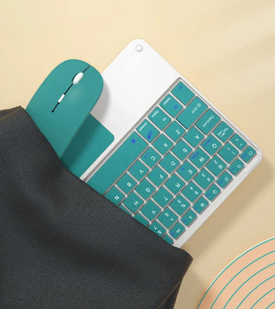 10-INCH SPANISH/ENGLISH BLUETOOTH KEYBOARD – WIRELESS RECHARGEABLE UNIVERSAL KEYBOARD FOR IPAD AIR/PRO, PHONE, TABLET, LAPTOP