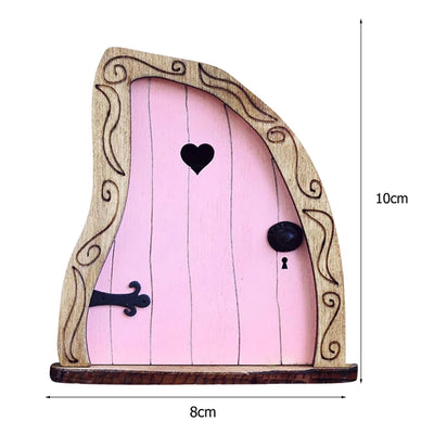 6 PCS Wood Miniature Fairy Gnome Window Door Elf Home Creative Yard Art Sculpture for Yard Art Tree Sculpture Fairy Garden Decor