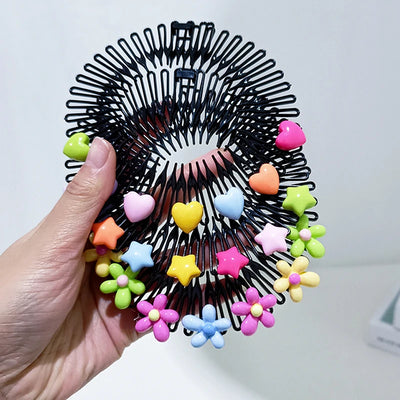 3Pcs Children Y2k Star Colorful Hair Comb Broken Headband Hair Clips Bunny Heart Cute Headdress Princess Girls Hair Accessories