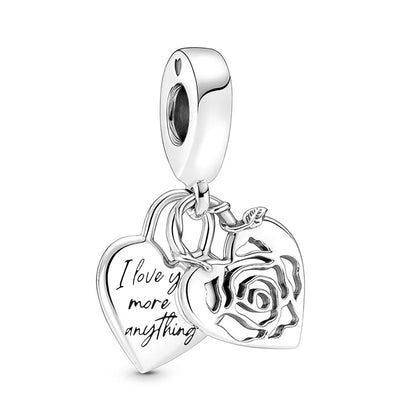 2024 New 925 Silver Plated Diamond Heart Bell Loose Charm Beads For Pandora DIY Bracelet Necklace Jewelry Accessories Gifts