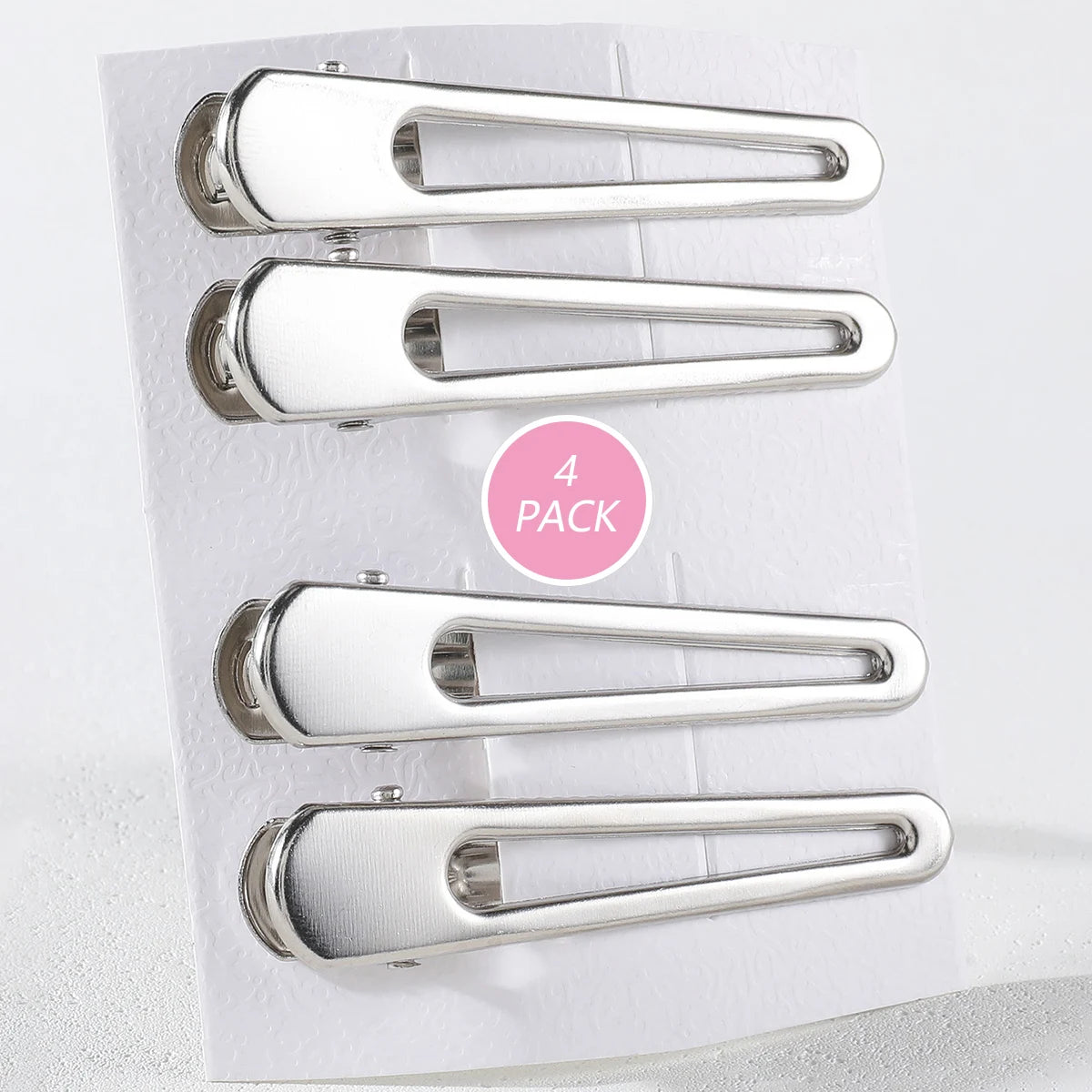 4/24Pcs Silver Y2k Hair Clips for Women Elegant Metal Duckbill Clip Gilrs Hairpins Side Bangs Barrettes Girls Hair Accessories