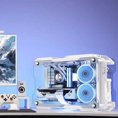 ZEAGINAL ZC-01M mini water-cooled chassis all-aluminum double-sided tempered glass DIY desktop computer game small chassis