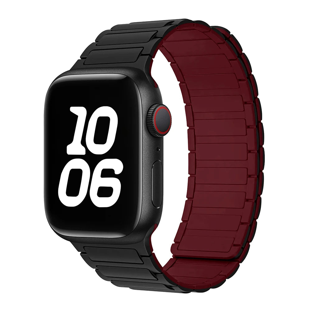 Magnetic Loop for Apple Watch Bands 44mm 40mm 49mm 45mm 41mm 38mm Silicone Bracelet iWatch Series 9 8 7 6 5 4 3 Se ultra 2 strap