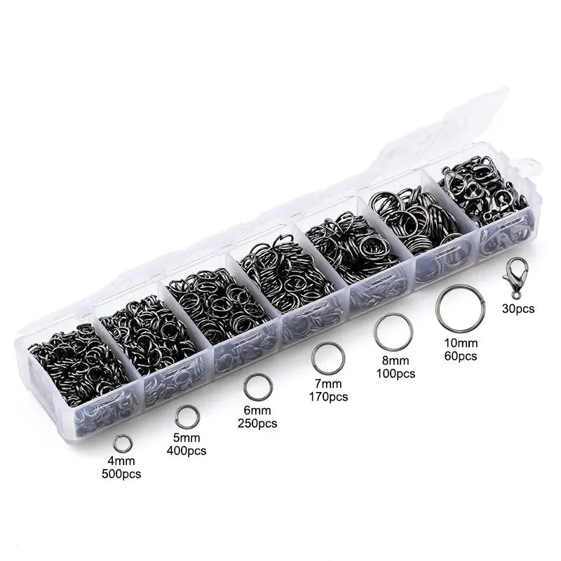 Zinc Alloy Open Jump Rings Lobster Clasps for DIY Bracelet Necklace Chain Accessories Making Supplies Jewelry Findings Kits