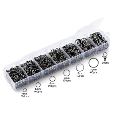 Zinc Alloy Open Jump Rings Lobster Clasps for DIY Bracelet Necklace Chain Accessories Making Supplies Jewelry Findings Kits