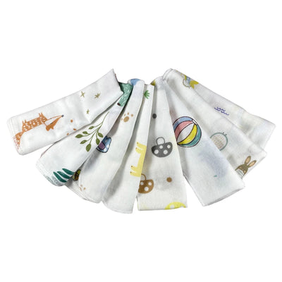 10pcs Pack 31*31cm 100% Cotton Gauze Newborn Baby Infant Cartoon Face Hand Bathing Towel Bibs Feeding Square Towels Handkerchief